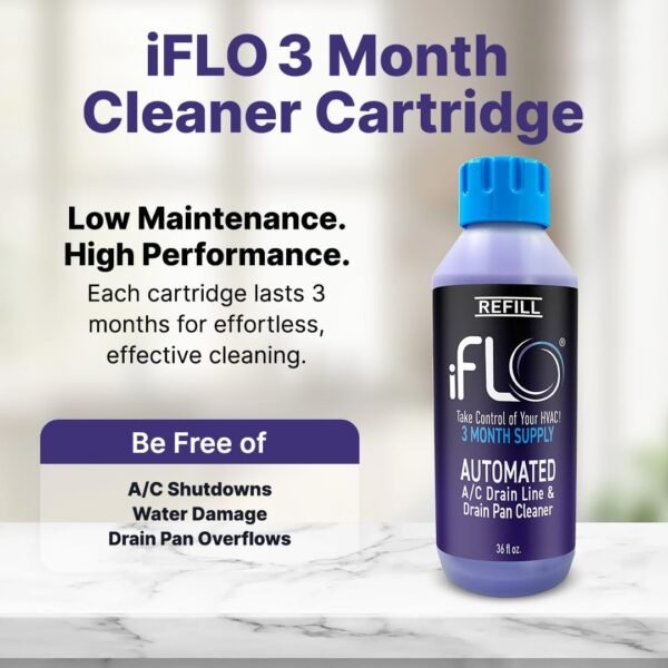 61-A0TjLQlL._AC_SL1080_ iFLO 3 Month Smart Automated AC Drain Line Cleaner Cartridge Review Insights