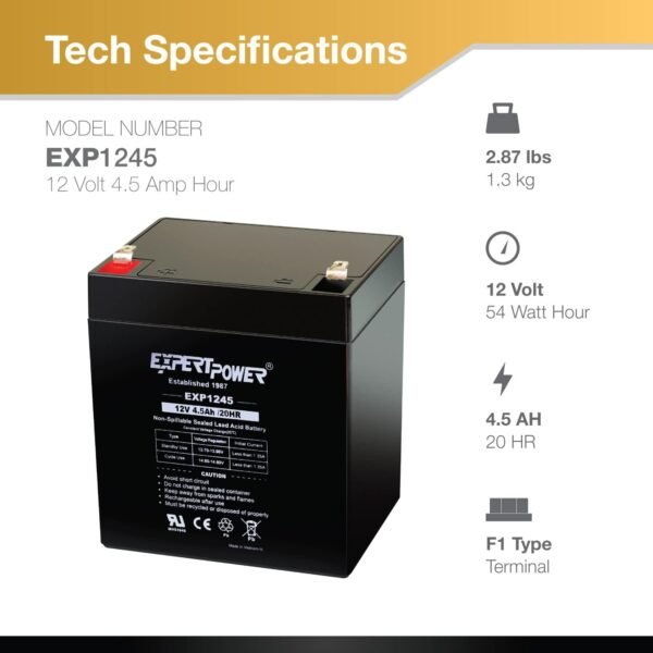61-cO6uUSXL._AC_SL1500_ ExpertPower EXP1245 12V Battery Review Uncovers Durability and Performance Insights