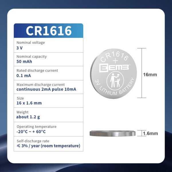 61D1n0krigL._AC_SL1500_ EEMB CR1616 Coin Battery Review Best Long-Lasting 3V Lithium Button Cell