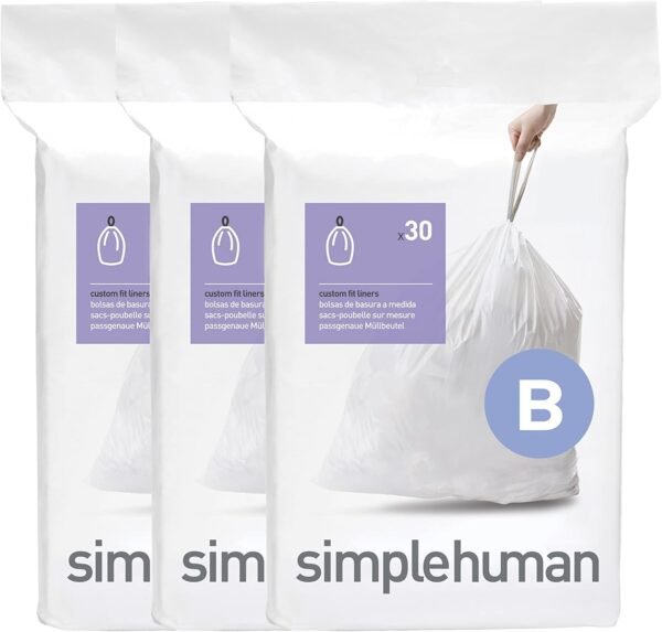 simplehuman Code B Trash Bags Review Durable Custom Fit Liners for 6 Liter Cans