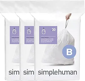 simplehuman Code B Trash Bags Review Durable Custom Fit Liners for 6 Liter Cans