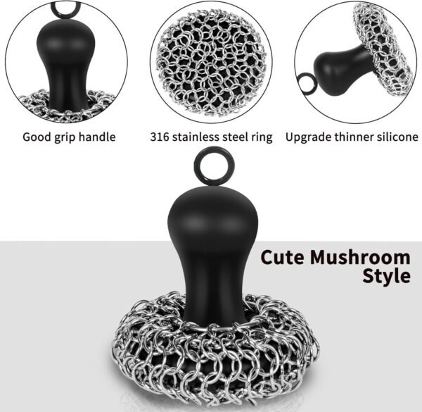 Herda Cast Iron Cleaner Review Mushroom Style Chainmail Scrubber Effectiveness