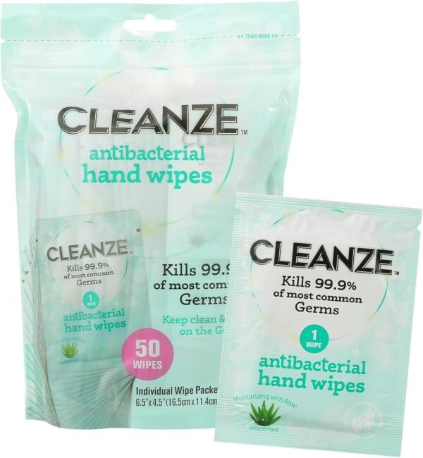 Cleanze Antibacterial Hand Sanitizing Wipes Review Kills Germs with Aloe Care
