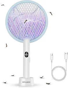 Nymrix Electric Fly Swatter Review Powerful 2 in 1 Bug Zapper with Rechargeable Battery