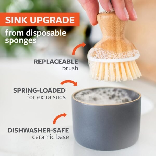 Full Circle Bamboo Dish Brush and Soap Dispenser Review Eco-Friendly Kitchen Cleaning