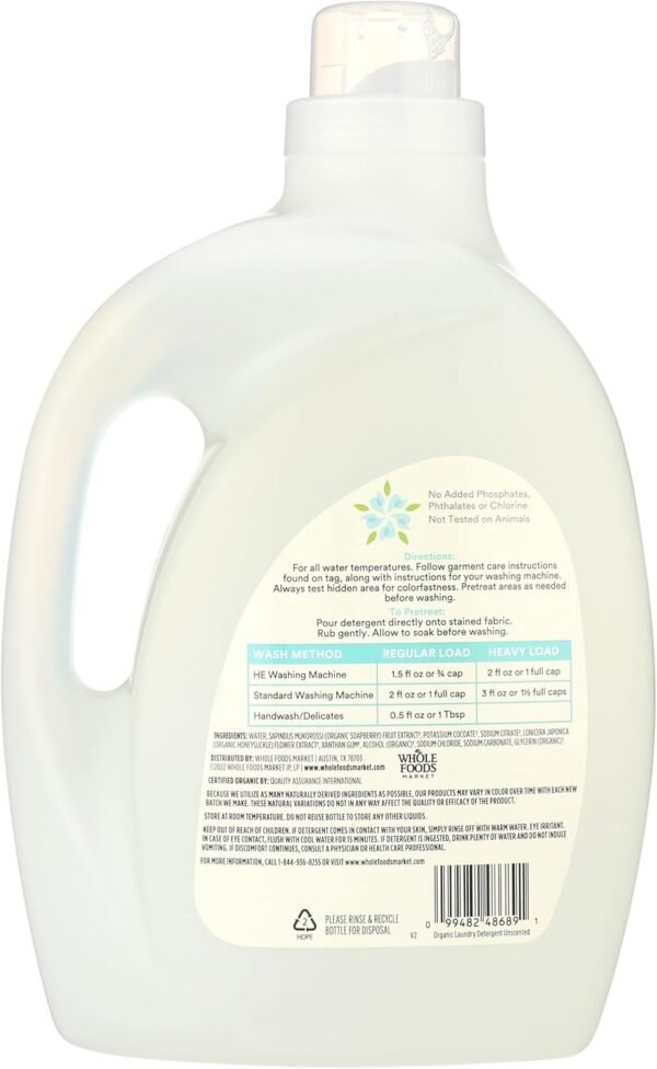 Organic Concentrated Laundry Detergent by Whole Foods Market Review Reveals Powerful Unscented Cleaning