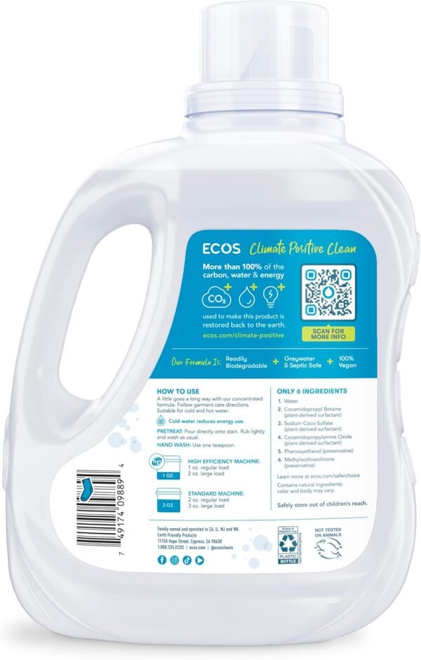 ECOS Liquid Laundry Detergent Review Plant-Powered Vegan Formula for Sensitive Skin Cleaning