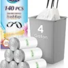 71Qhx0mtL9L.__AC_SX300_SY300_QL70_FMwebp_ Review of Teivio 4 Gallon Drawstring Trash Bags Small White Liners Durable Strength