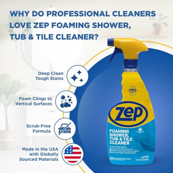 Zep Foaming Tub and Tile Cleaner Review Powerful No Scrub Formula for Tough Buildup