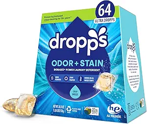 Dropps Odor Stain Biobased Power Laundry Detergent Pods Review Crisp Breeze Formula Tested