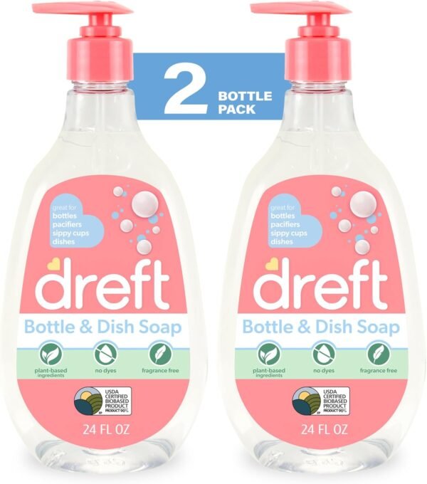 Dreft Baby Bottle and Dish Soap Review Plant-Based Formula Removes Milk Film Effectively