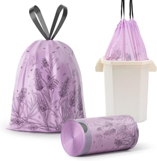4 Gallon Trash Bags VOK Review Durable Drawstring Bags with Lavender Scented Design