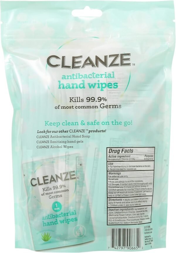 Cleanze Antibacterial Hand Sanitizing Wipes Review Kills Germs with Aloe Care