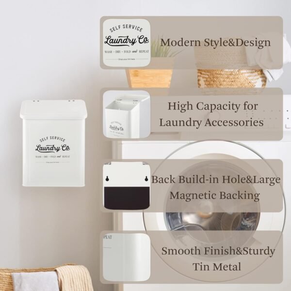 71zIB829P0L._SL1500_ Magnetic Lint Bin Laundry Room Storage Review Sanue Metal Trash Can with Lid