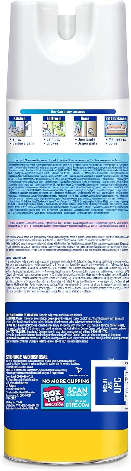 Lysol Disinfectant Spray Review Kills Germs Effectively with Lemon Breeze Scent