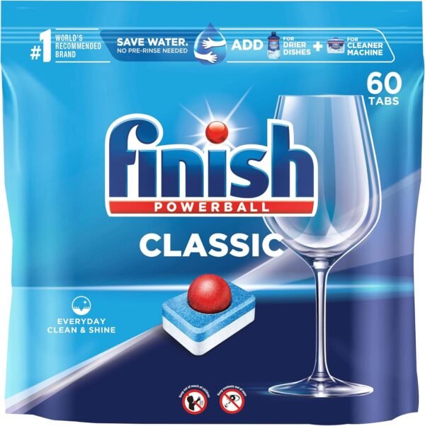 FINISH Classic Dishwasher Detergent Review Powerball Capsules Tackle Tough Grease Effortlessly