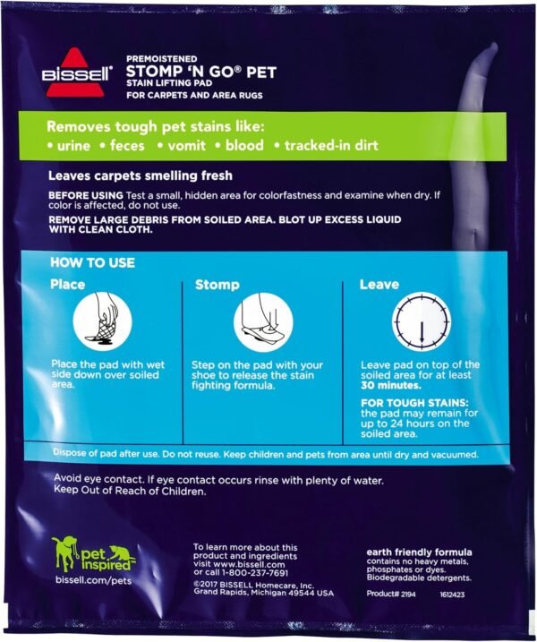 8176wnJo-L._AC_SL1500_ Bissell Carpet Stain Precleaners Review Stomp N Go Pet Lifting Pads Effectiveness Tested