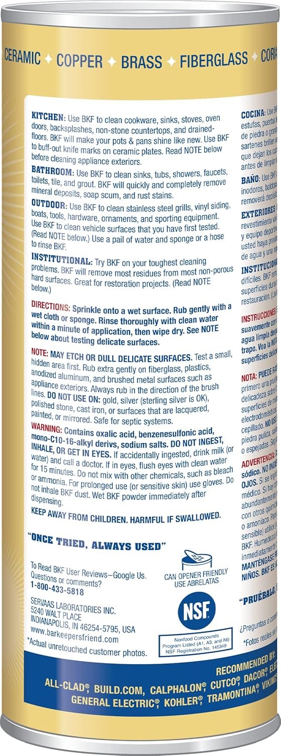 Bar Keepers Friend Powder Cleanser Review Best Multipurpose Cleaner for Stainless Steel and Bathroom