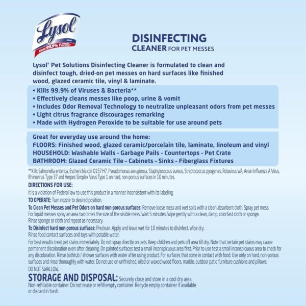 Lysol Pet Solutions Disinfecting Cleaning Spray Review Effective Odor Removal and Sanitizing Power