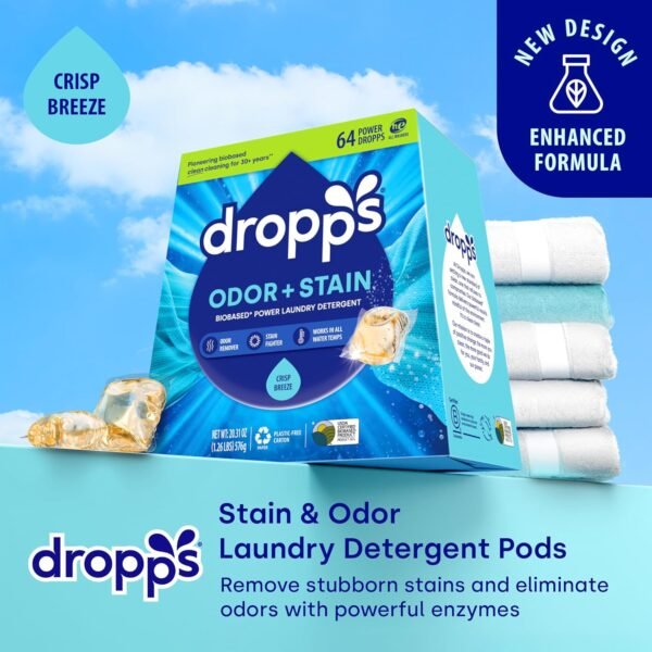 81E6xmyh6LL._AC_SL1500_ Dropps Odor Stain Biobased Power Laundry Detergent Pods Review Crisp Breeze Formula Tested