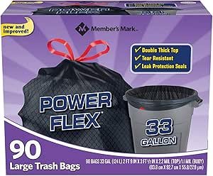 33 Gallon Large Trash Bags DAONEG Review Heavy Duty Strength Tested