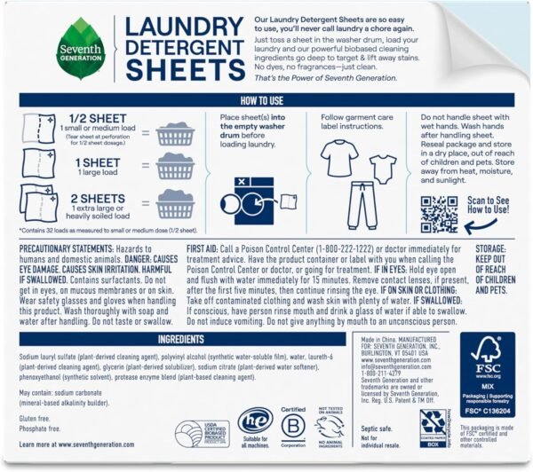 81LbNeooFSL._AC_SL1500_ Seventh Generation Laundry Detergent Sheets Review Efficient Stain Removal and Eco-Friendly Cleaning