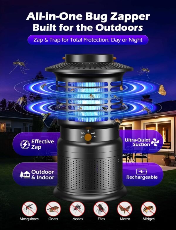 4-in-1 Mosquito Trap and Bug Zapper GTERT Review Powerful Rechargeable Outdoor Pest Control