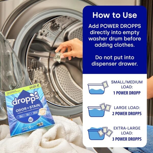 81SSz5W7W9L._AC_SL1500_ Dropps Odor Stain Biobased Power Laundry Detergent Pods Review Crisp Breeze Formula Tested