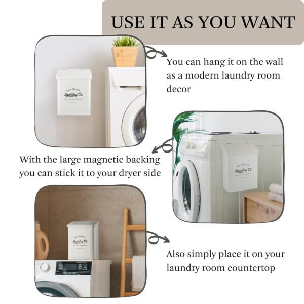 81jKxyX24kL._SL1500_ Magnetic Lint Bin Laundry Room Storage Review Sanue Metal Trash Can with Lid