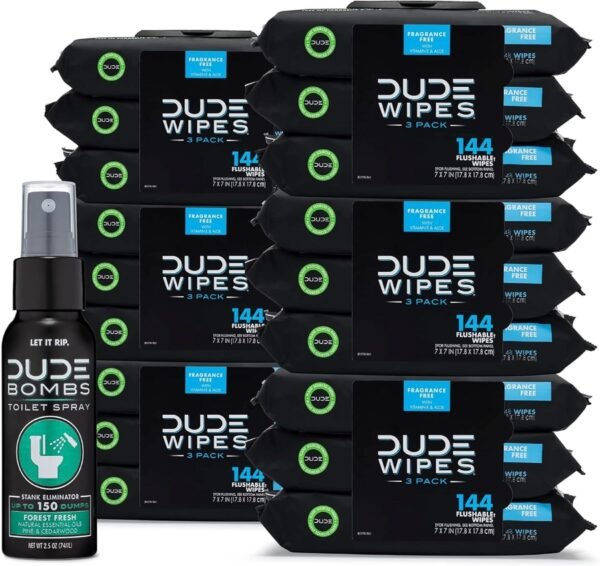 DUDE Wipes Flushable Wipes Review Best Large Plant-Based Personal Cleansing Wipes