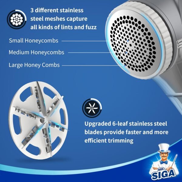 81pcTOiGqXL._AC_SL1500_ MR.SIGA Fabric Shaver Review Powerful Portable Lint Remover with LED Lights and Blades