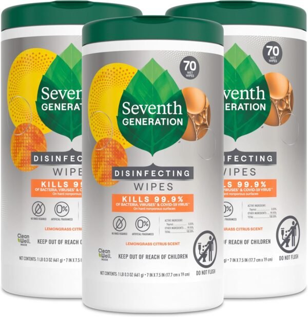 Seventh Generation Disinfecting Wipes Lemongrass Citrus Review Kills 99.99% Germs